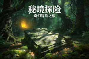 奇幻冒险剧《秘境探险》海报 - 神秘森林与古老遗迹