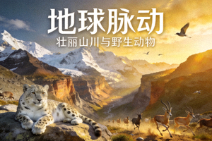 自然纪录片《地球脉动》海报 - 壮丽山川与野生动物